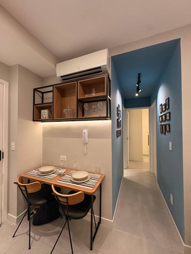 Table for two with ready-to-use dinnerware