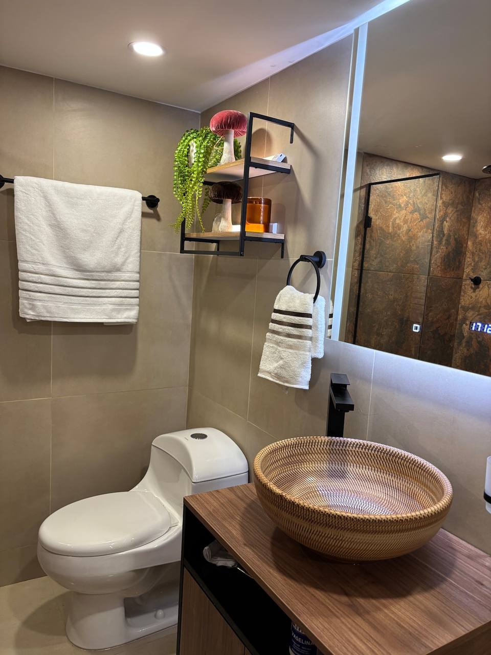 Modern bathroom with handcrafted sink
