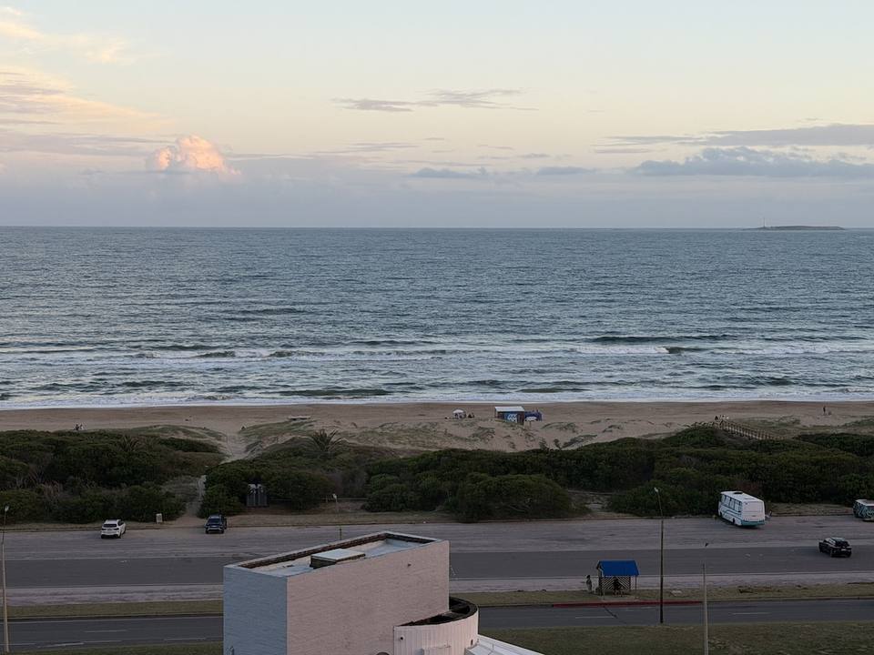 View of sea, beach and distant horizon