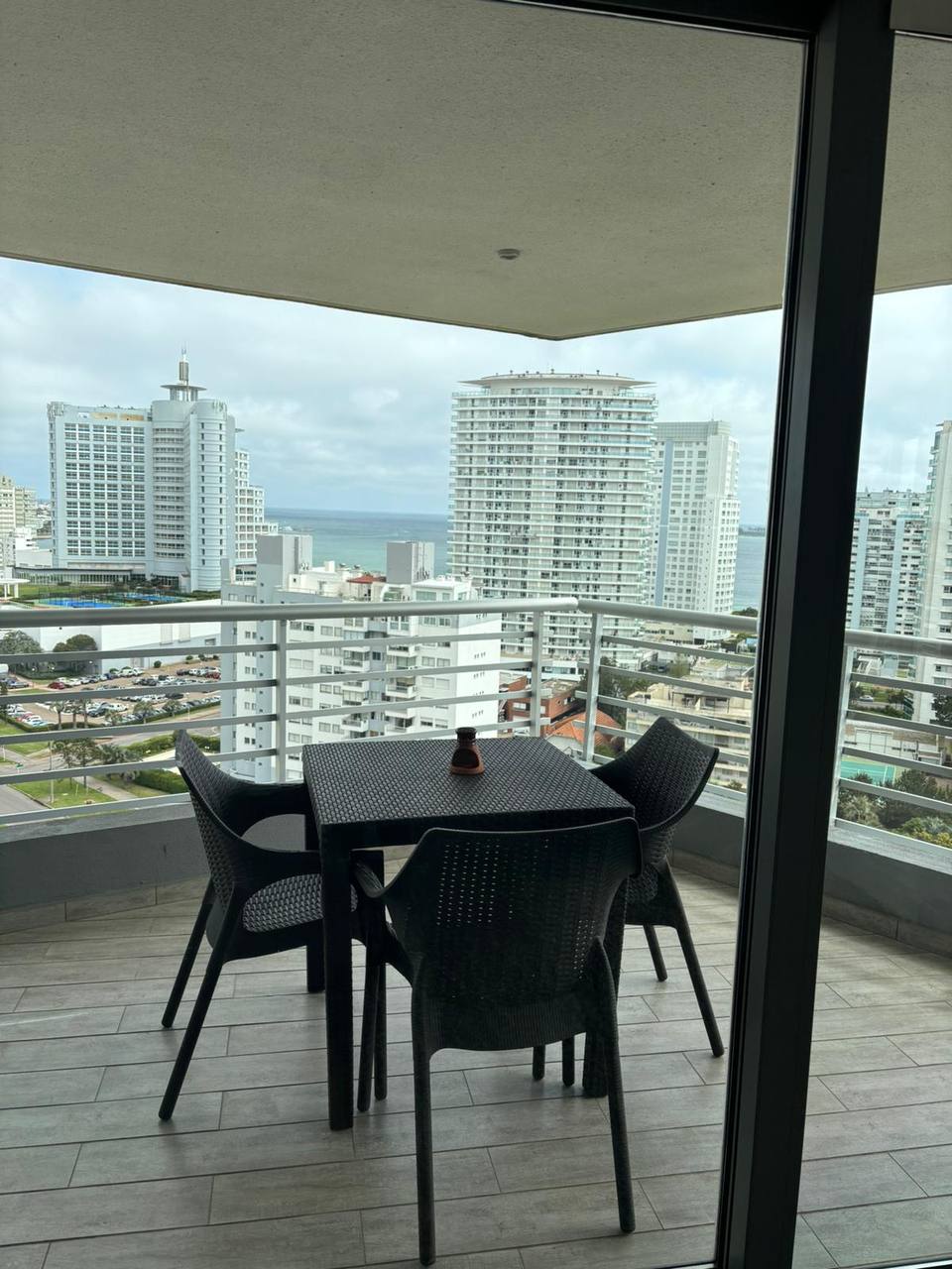 Balcony with table and chairs