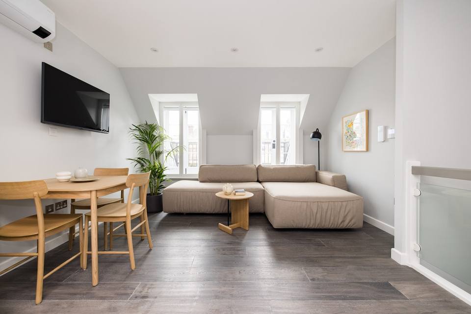Spacious living-dining room with contemporary design