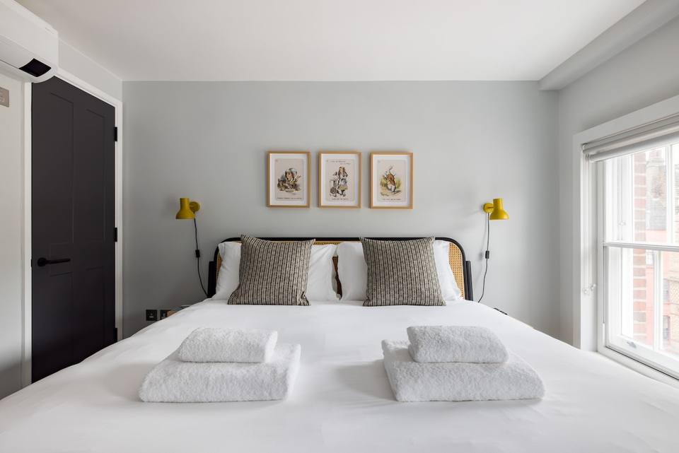 Master bedroom with King bed and designer details