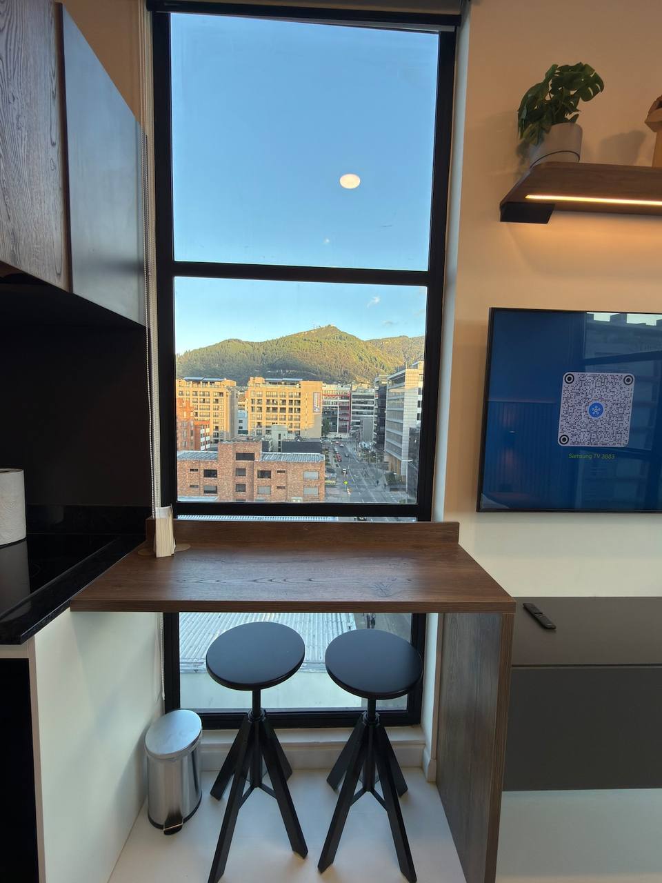 Functional workspace in front of the window